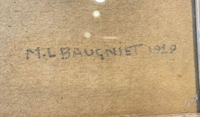 BAUGNIET Marcel-Louis (1896-1995) "Geometric composition", 1929, gouache on cardboard...