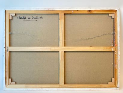 DE GHELLINCK Chantal "Composition abstraite", XXIe, huile sur toile de lin, monogrammée...