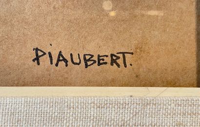 PIAUBERT Jean (1900-2002) "Composition géométrique", XXe, collage, signé en bas à...