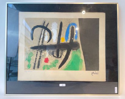 MIRO Joan (1893-1983) "Abstract Composition", XXth, polychrome lithograph, signed...