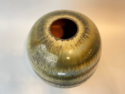LAMPECCO Antonio (1932-2019) Large ovoid vase, 20th century, stoneware with iridescent...