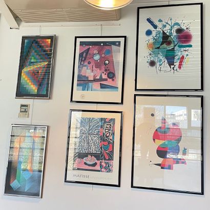 null Lot of posters and framed posters, thirteen pieces (David Hockney, Kandinsky,...