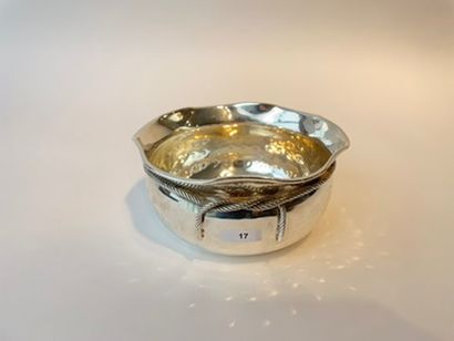 Cup in the shape of a purse, XXth, silver...
