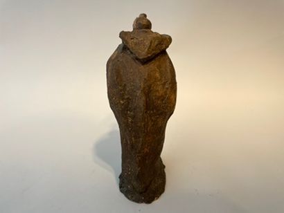 PATRIS ERNEST (1909-1981) "Indochinese", XXth, subject in patinated ceramic with...