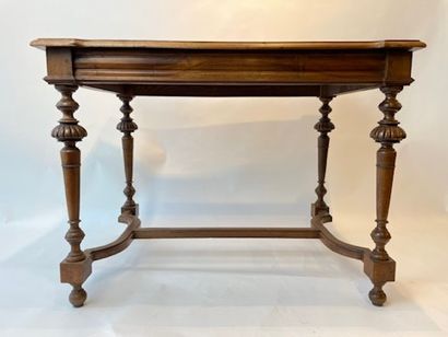 null Napoleon III period rectangular middle table with struts, late 19th century,...