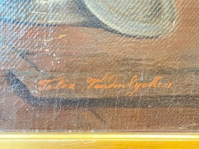VAN DEN EYCKEN FELIX "La Petite Taquine", XIXth, oil on canvas, signed lower right,...