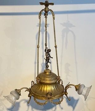 A Belle Époque three-light chandelier with...