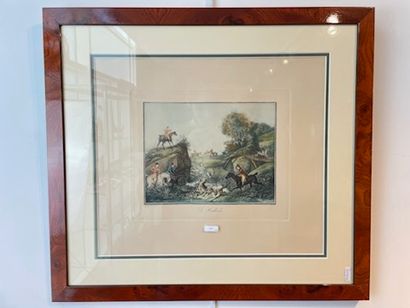 VERNET Carle (1758-1836) [d'après] "The Hunt" and "The Hallali", pair of polychrome...