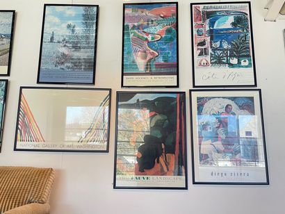 null Lot of posters and framed posters, thirteen pieces (David Hockney, Kandinsky,...
