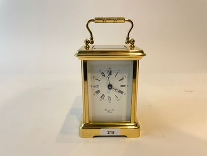 BORNAND FRÈRES - BICESTER Officer's clock, 20th, gilt metal and beveled glass, mark...