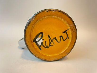 PICAULT Robert (1919-2000) / VALLAURIS Vintage goblet, bottle bucket and pitcher,...