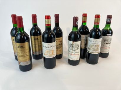 BORDEAUX (SAINT-ÉMILION-GRAND-CRU) Lot de neuf bouteilles (rouge) :

- Château Quentin...