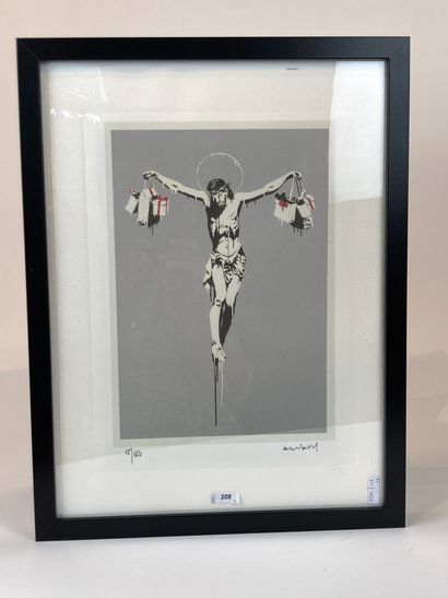 BANKSY (1974-) [d'après] "Christ with Shopping Bags" and "Game Changer," 21st, two...