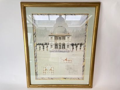 ECOLE FRANCAISE "Architectural Project", framed print, 69.5x52 cm (on view) [minor...