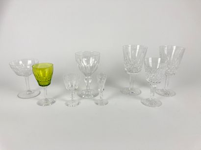 null Various service parts, 20th century, crystal and cut glass, about seventy pieces...
