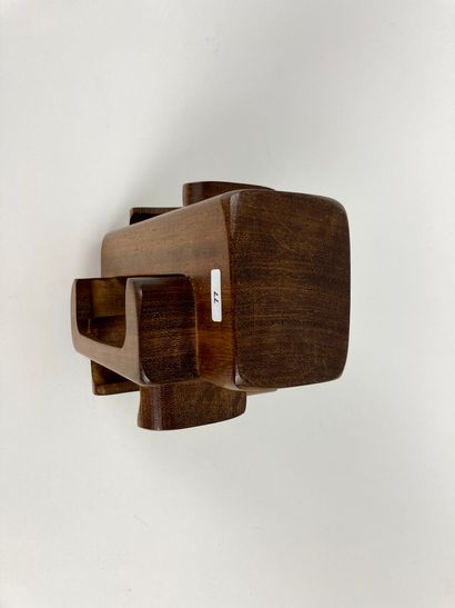École contemporaine "Untitled", 1979, wood sculpture, signed and dated on the reverse,...