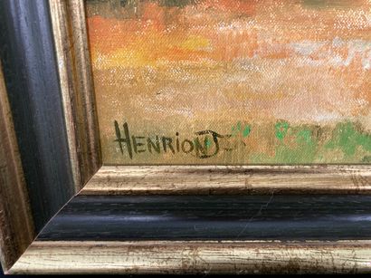 HENRION Jacques "Le Petit Train de la Lesse", fin XXe, huile sur toile, signée en...