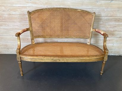 Louis XVI style cabriolet sofa, late 19th-early...