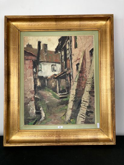 VOLCKAERT Piet (1902-1973) "Ruelle", XXth, oil on canvas, signed lower right, 50x40...