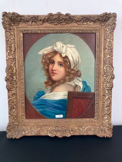 STEVENS "Jeune Fille", XIXth, oil on panel, signed lower right, 31x26 cm.
