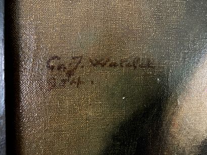 WATELET Charles-Joseph (1867-1954) "Élégante de profil", 1924, huile sur toile, signée...