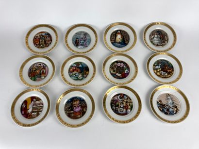 Royal Copenhagen "The Hans Christian Andersen Plates", 1975-1979, suite de douze...