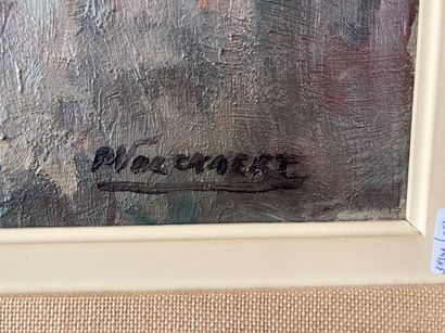 VOLCKAERT Piet (1902-1973) "Ruelle animée", XXe, huile sur toile, signée en bas à...