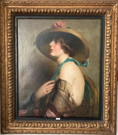 WATELET Charles-Joseph (1867-1954) "Elegant in Profile", 1924, oil on canvas, signed...