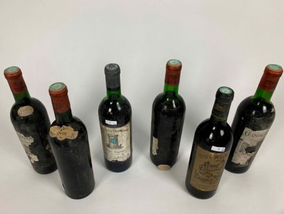 BORDEAUX Lot de six bouteilles (rouge) :

- (CÔTES-CANON-FRONSAC), Château Junayme...