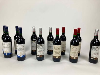 BORDEAUX Lot de douze bouteilles (rouge) :

- Château Naudicot 2006, quatre bouteilles...