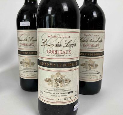 BORDEAUX Lot de cinq bouteilles (rouge) :

- (CASTILLON-CÔTES-DE-BORDEAUX), Château...