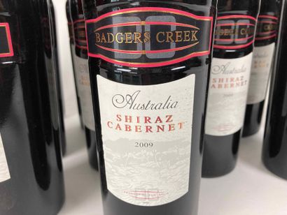 AUSTRALIE Badgers Creek - Shiraz Cabernet 2009 (rouge), douze bouteilles ; on y joint...