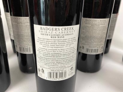 AUSTRALIE Badgers Creek - Shiraz Cabernet 2009 (rouge), douze bouteilles [deux étiquettes...