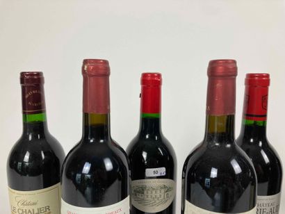 BORDEAUX Lot de douze bouteilles (rouge) :

- (FRONSAC), Château La Fontaine 2000,...