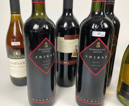 AUSTRALIE Lot of twelve bottles:

- Rosemount Estate - Shiraz 1997 (red), one bottle...