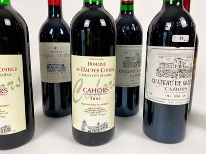 SUD-OUEST Lot de dix bouteilles (rouge) :

- (CAHORS), Château de Grézels 1990, deux...