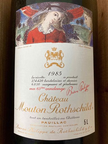 BORDEAUX (PAUILLAC) Château Mouton-Rothschild 1985 (red) [Paul Delvaux label], a...