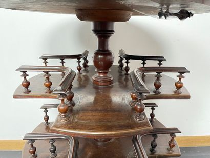 null Napoleon III period revolving pedestal table bookcase, late 19th century, wood...