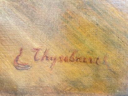 THYSEBAERT Émile (1873-1963) "Le Bal populaire", circa 1910, huile sur toile, signée...