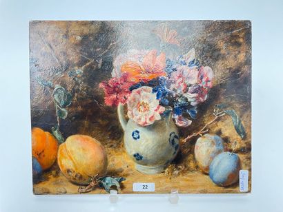 ECOLE FRANCAISE "Still Life", 19th, oil on panel, traces of label [(AUCTI)ONERS /...