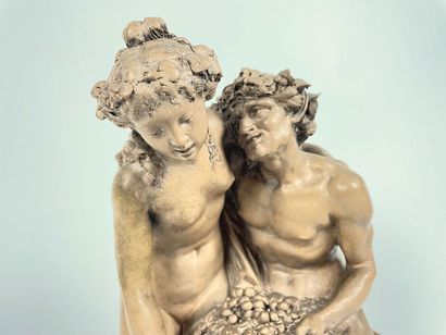 CLODION, MICHEL Claude dit (1738-1814) [d'après] "Satyre et bacchante avec un amour",...