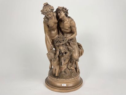 CLODION, MICHEL Claude dit (1738-1814) [d'après] "Satyre et bacchante avec un amour",...