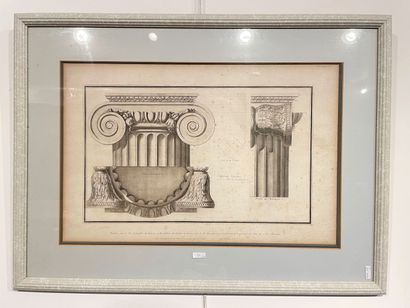 DELAFOSSE Jean-Charles (1734-1789) [d'après] "Planches d'architecture", trois estampes...