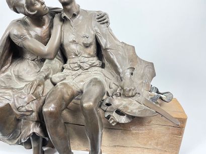 SAMUEL Charles (1862-1939) "Thyl Uylenspiegel et Nele", circa 1900, épreuve en bronze...