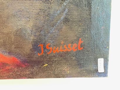 GUISSET Ignace (1920-2000) "Composition figurative", XXe, huile sur toile, signée...