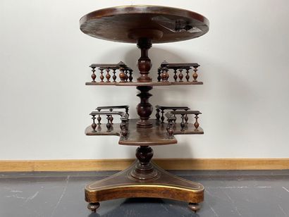 null Napoleon III period revolving pedestal table bookcase, late 19th century, wood...