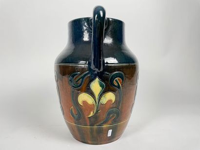 null Grand vase ansé, début XXe, céramique glaçurée, h. 38 cm.
