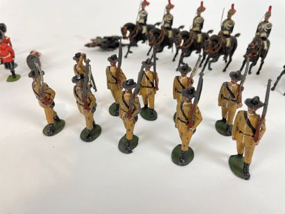 null Lot of metal subjects (infantrymen and horsemen), fifty-four pieces approx....