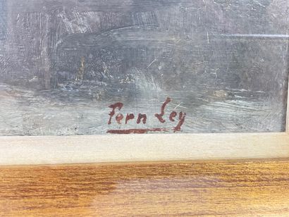 LEY Fernand (1879-1938) "Étang du Rouge-Cloître", début XXe, huile sur panneau, signée...