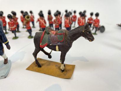 null Lot of metal subjects (infantrymen and horsemen), fifty-four pieces approx....